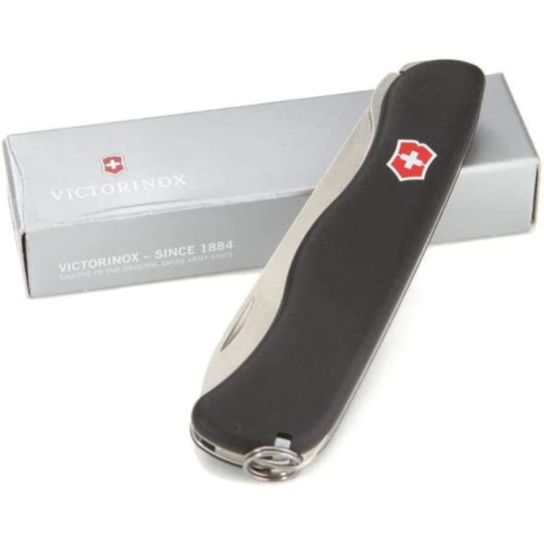 Victorinox Sentinel Swiss Army Pocket Knife, Large, Multi Tool, 4 Functions, Large Locking Blade, Black