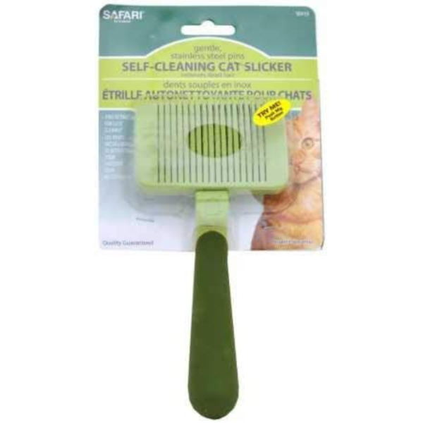 Coastal Pet - Safari - Cat Self-Cleaning Slicker Brush - Cat Grooming Supplies